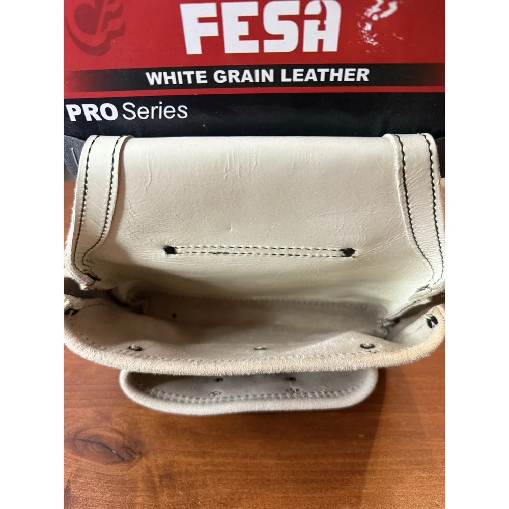 New FESA Pro Leather Nail Pouch 2 Pocket Top Grain Tool Belt 3